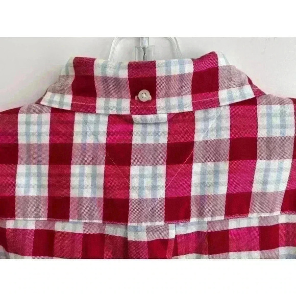 Tommy Hilfiger Mens Size XL Vintage Shirt Red Plaid Summer Fun Retro Cool Cotton - Picture 8 of 13